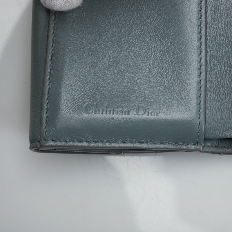 Cannage Leather Trifold Compact Wallet