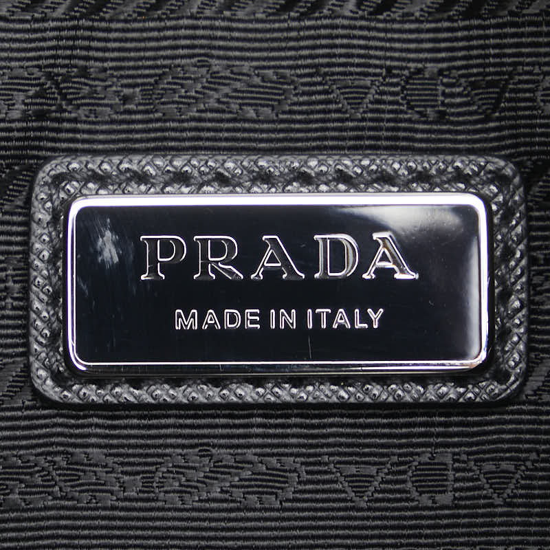 Prada Nylon Leather Triangle Logo Shoulder Bag