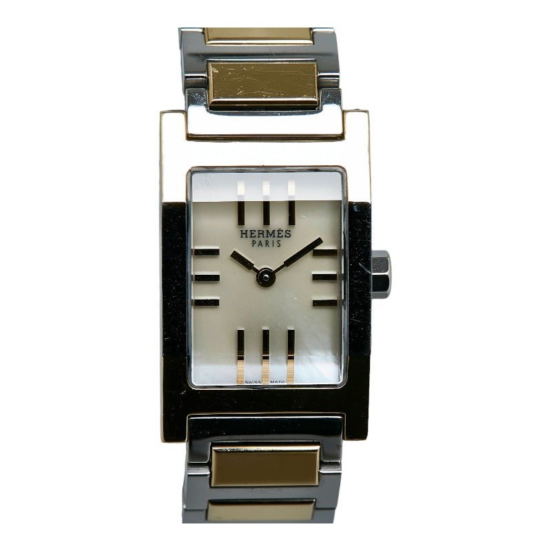 Hermes Tandem Quartz Watch Stainless Steel TA1.220 in Very Good Condition