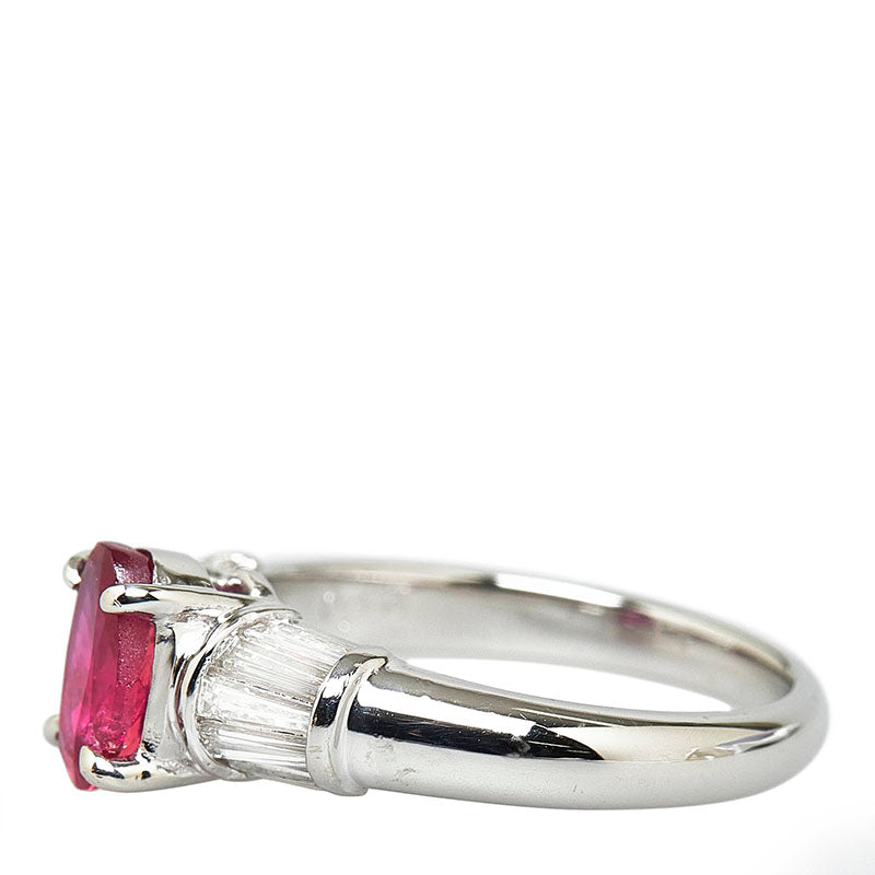 LuxUness  "Ruby 1.10ct & Diamond 0.45ct Brilliant Oval Cut Ring for Ladies, Size 11" Ring in Excellent condition