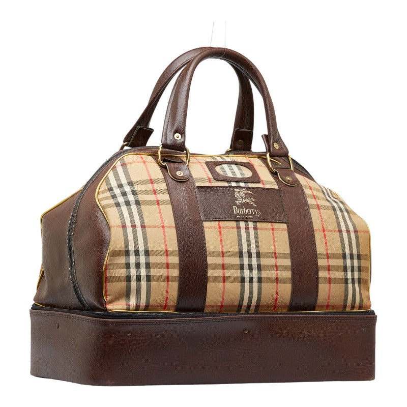 Burberry Haymarket Check Canvas Weekend Bag Canvas Travel Bag in Fair condition