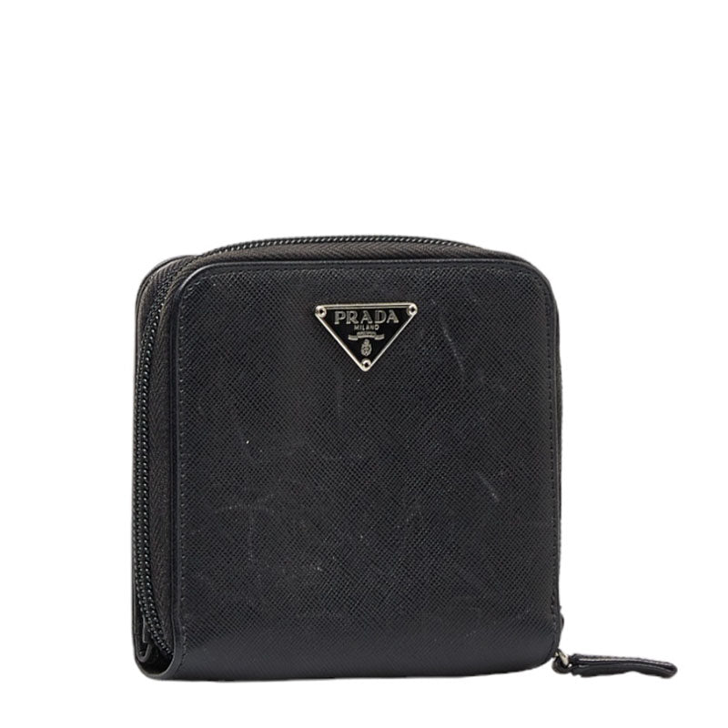 Saffiano Leather Zip Around Short Wallet M521X
