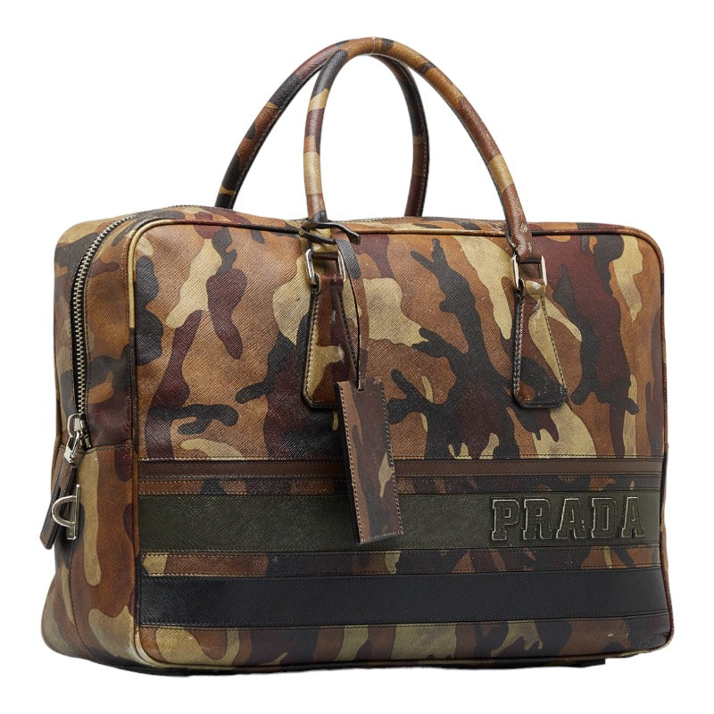 Prada Camo Print Saffiano Leather Business Bag Leather Business Bag VS0088 in Good condition