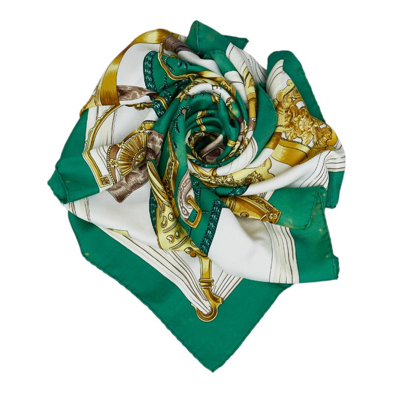 Hermes Carré Etriers Silk Scarf Cotton Scarf in Good condition