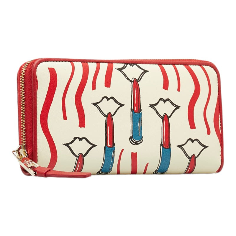 Valentino Leather Patterned Long Wallet