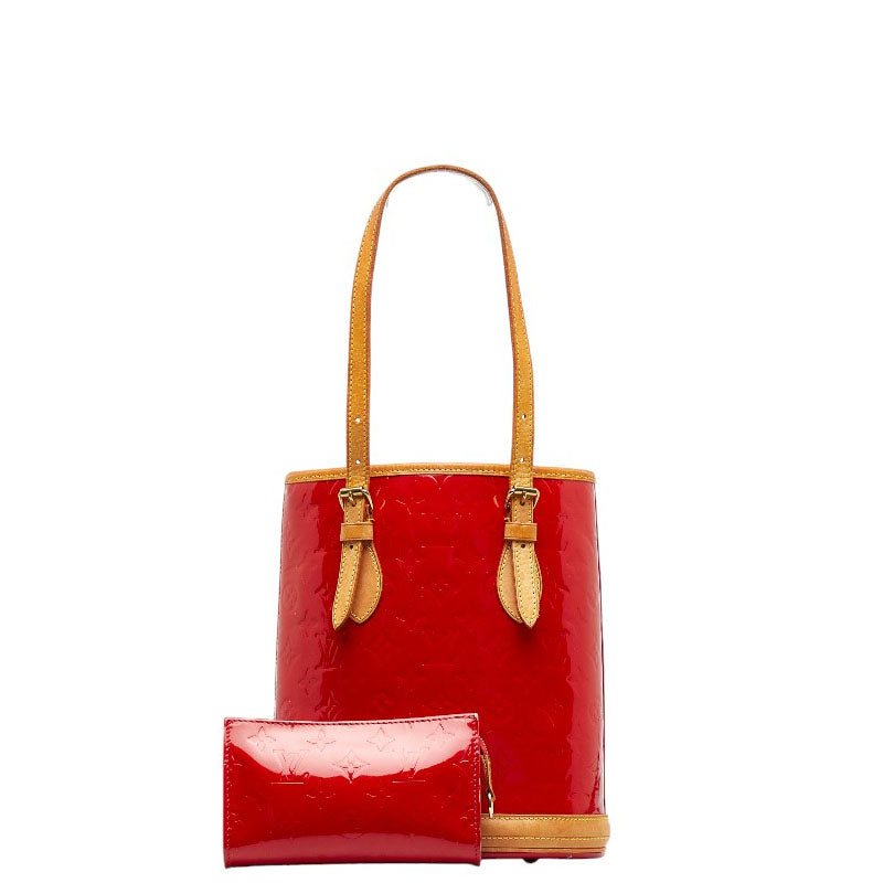 Louis Vuitton Red Patent Leather Bucket PM Tote