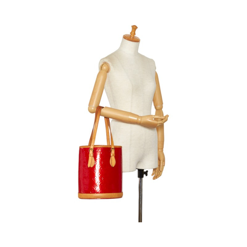 Louis Vuitton Red Patent Leather Bucket PM Tote