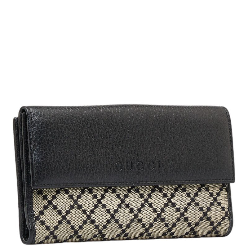 Diamante Canvas Leather Trimmed Wallet 143389