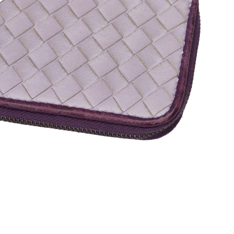 Bottega Veneta Intrecciato L Zip Card Case Leather Card Case in Good condition