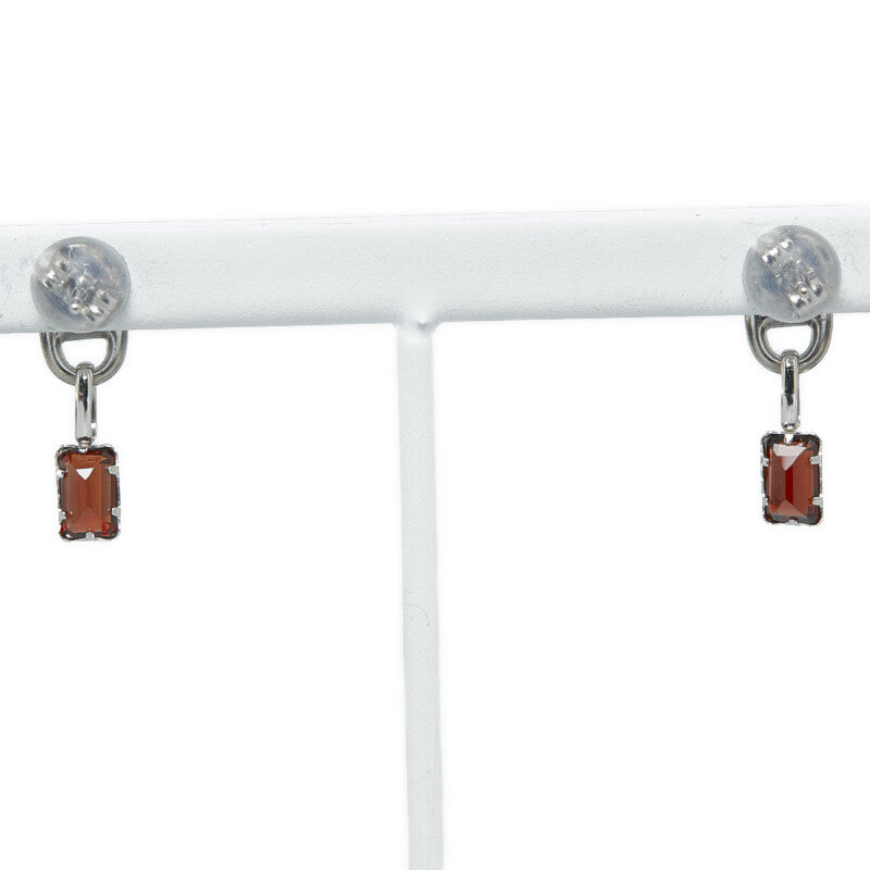 Pt900 Platinum Garnet Earrings for Women (Pre-Owned)