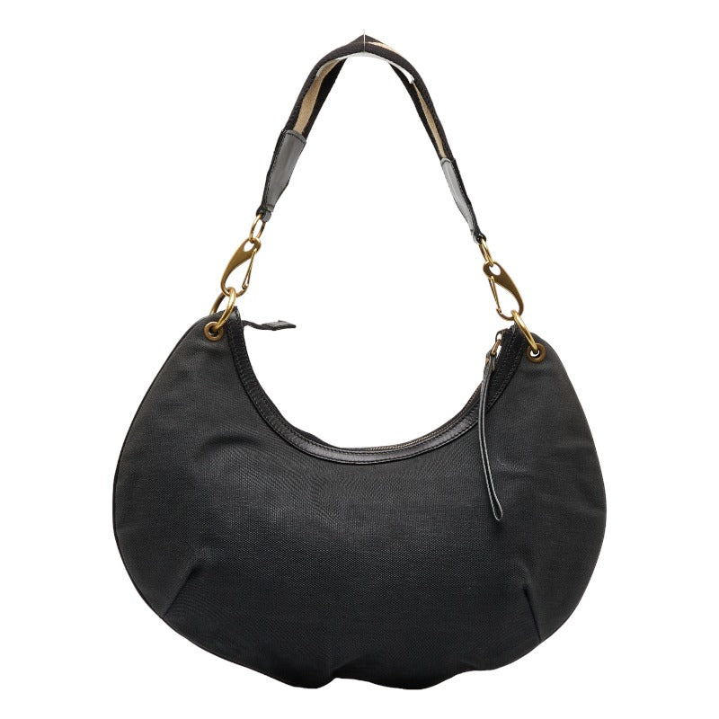 GUCCI Half-moon Crescent Hobo Shoulder Handbag Canvas W/leather