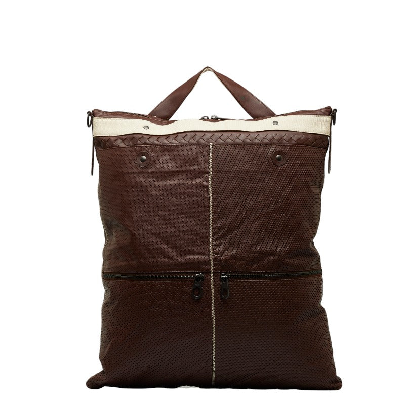 Perforated Leather Pocket Tote
