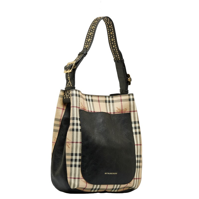Burberry Haymarket Check Canvas & Leather Shoulder Bag Canvas Shoulder Bag in Good condition