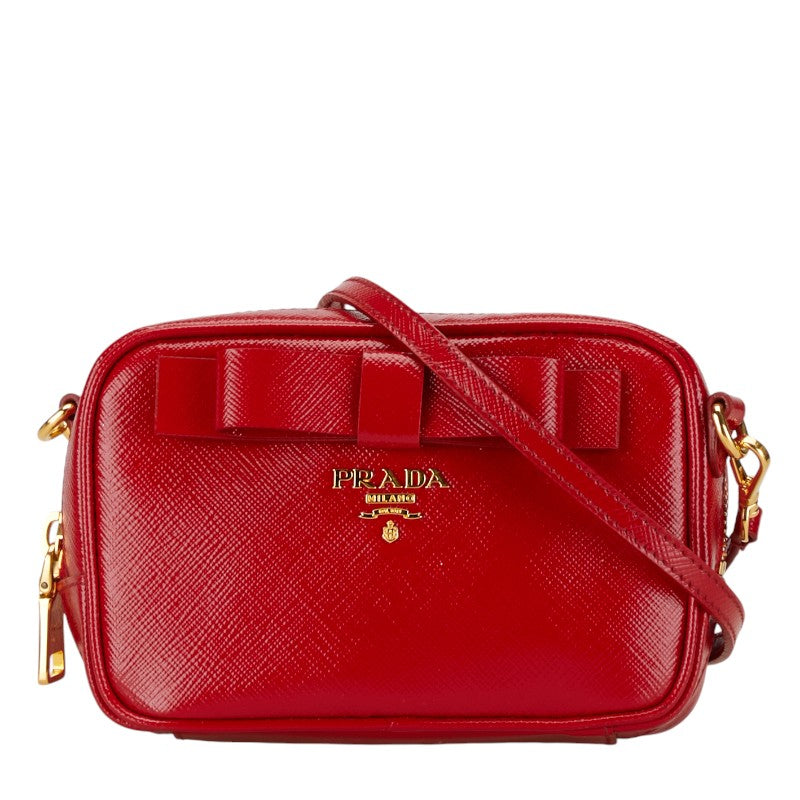 Prada Red Saffiano Leather Mini Crossbody Bag