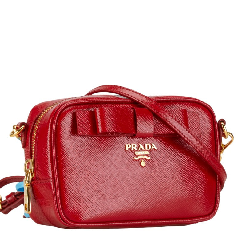 Prada Red Saffiano Leather Mini Crossbody Bag