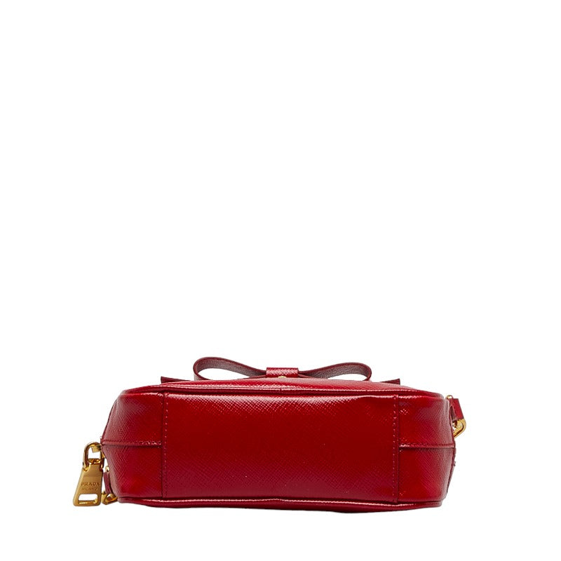 Prada Red Saffiano Leather Mini Crossbody Bag