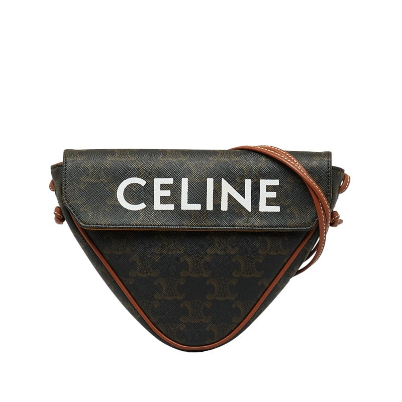 Celine Triomphe Triangle Shoulder Bag PVC Leather