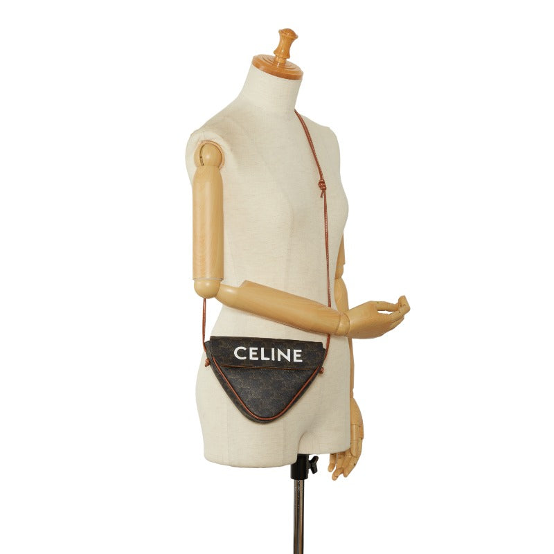 Celine Triomphe Triangle Shoulder Bag PVC Leather