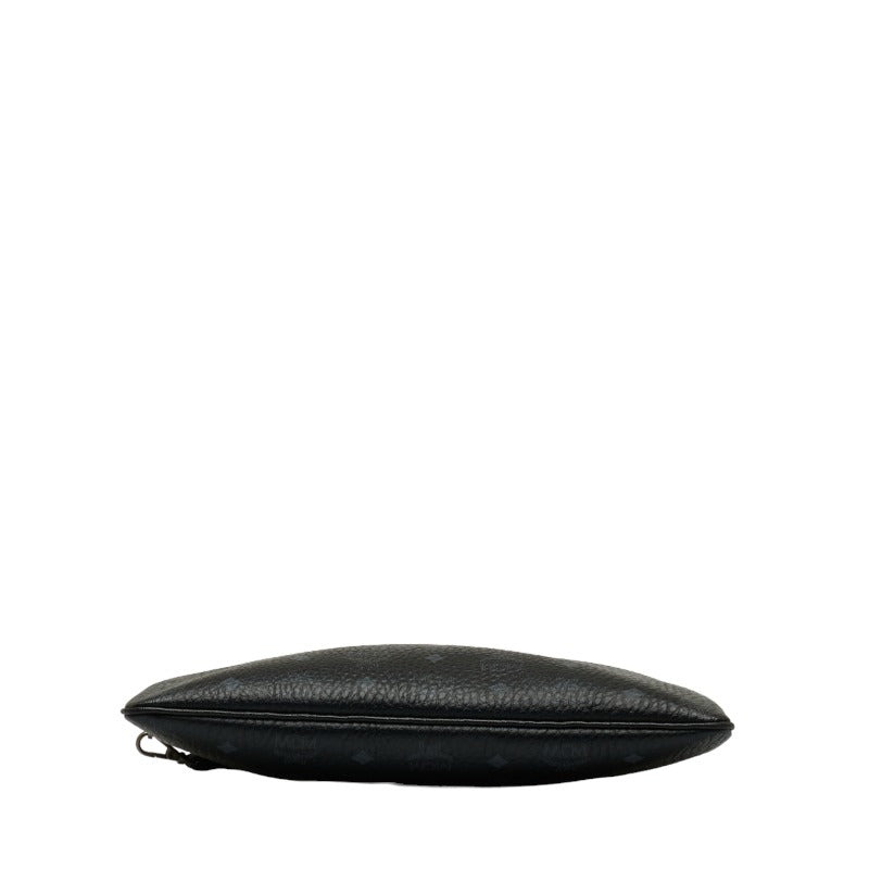 MCM Visetos Logo Leather Clutch Bag