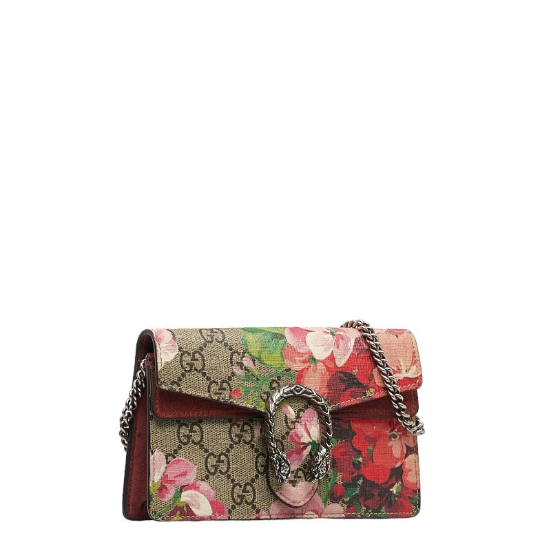Gucci Super Mini GG Supreme Blooms Dionysus Crossbody Bag Canvas Crossbody Bag 476432 in Good condition