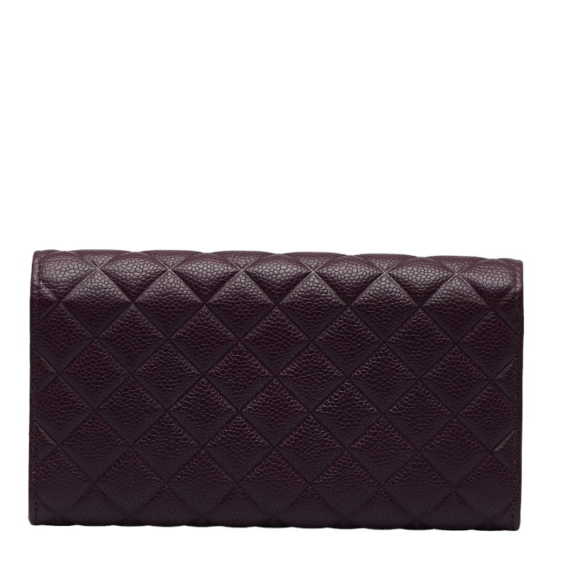 Chanel CC Quilted Caviar Flap Wallet Leather Long Wallet in Great Condition