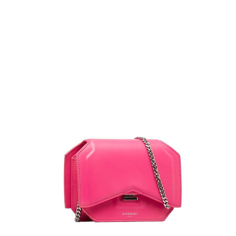 Leather Bow Cut Chain Bag