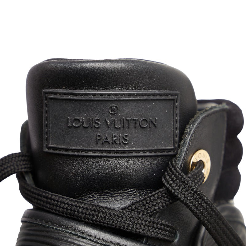 Louis Vuitton Leather High-Top Sneakers 37 Black in Very Good Condition