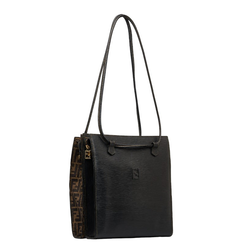 Zucca Canvas & Leather Shoulder Bag