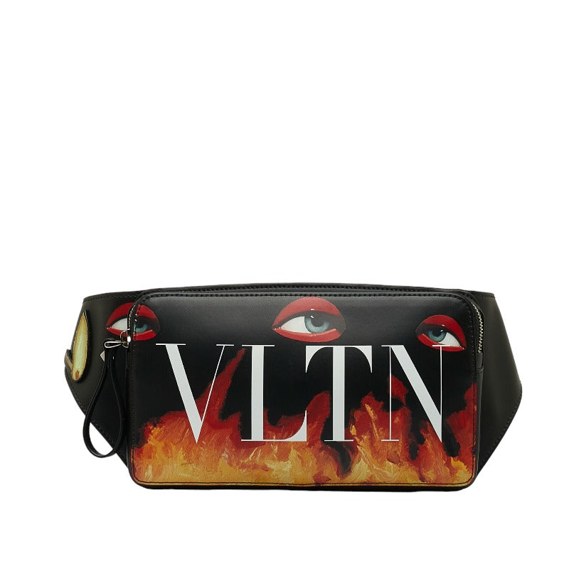 Valentino Emilio Villalba Collaboration Fire Flame Lip Pattern Leather Waist Bag in Very Good Condition