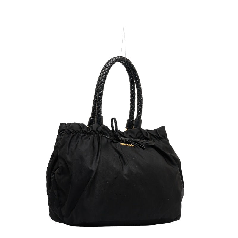 Prada Tessuto Bow Handle Bag Canvas Handbag in Good condition