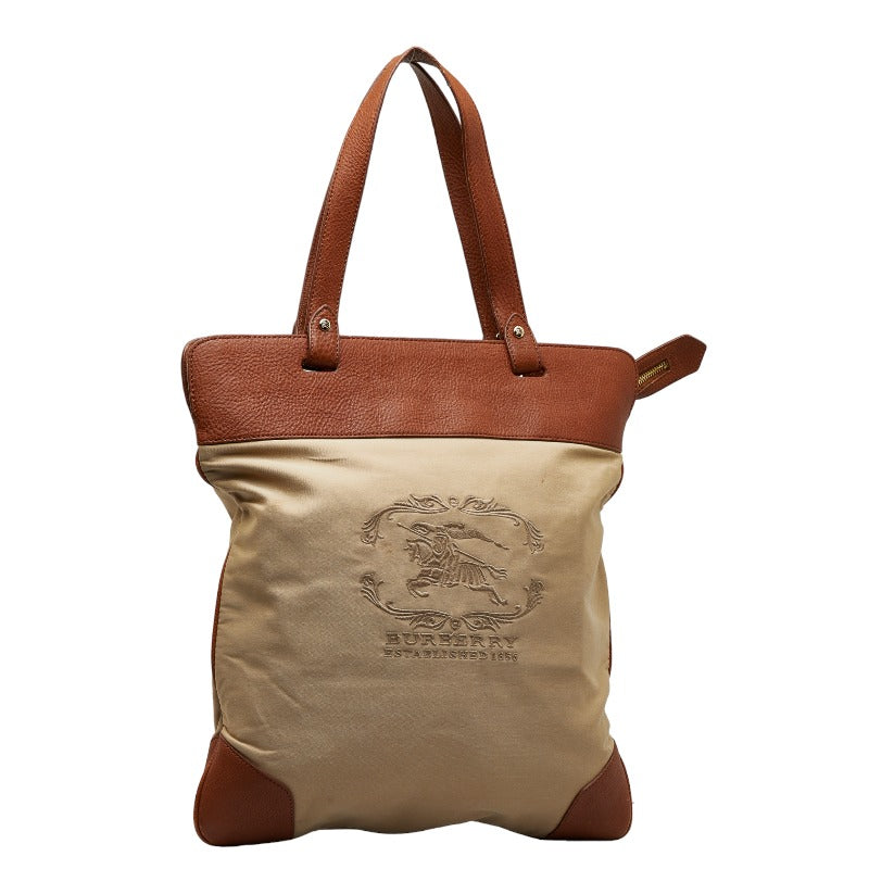 Canvas & Leather Logo Tote Bag