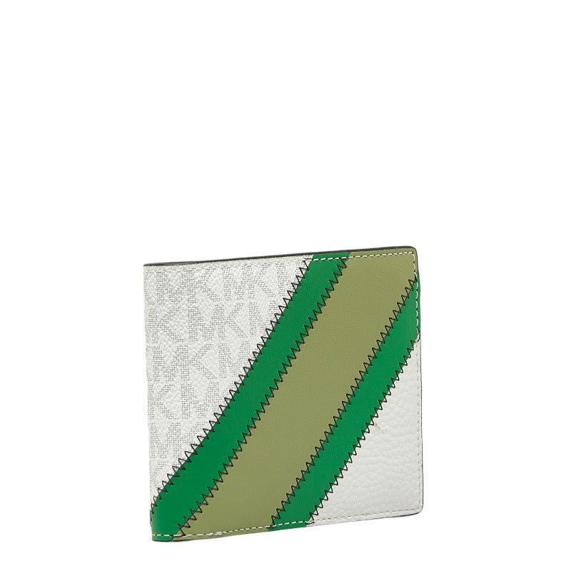 Michael Kors Cooper Logo Canvas Bifold Wallet Canvas Short Wallet 36R3LCOF3U in Good condition