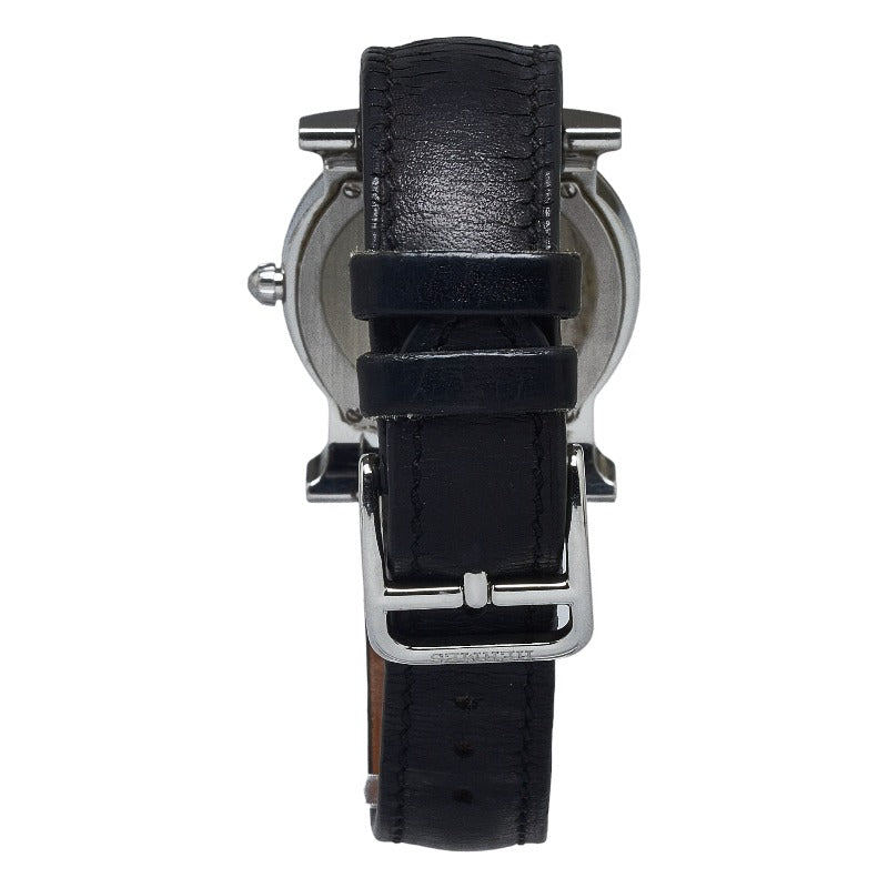 Hermes H Watch Round Quartz HR1.510 Stainless Steel Leather