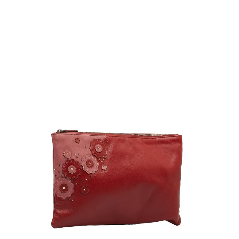 Flower Patch Leather Clutch