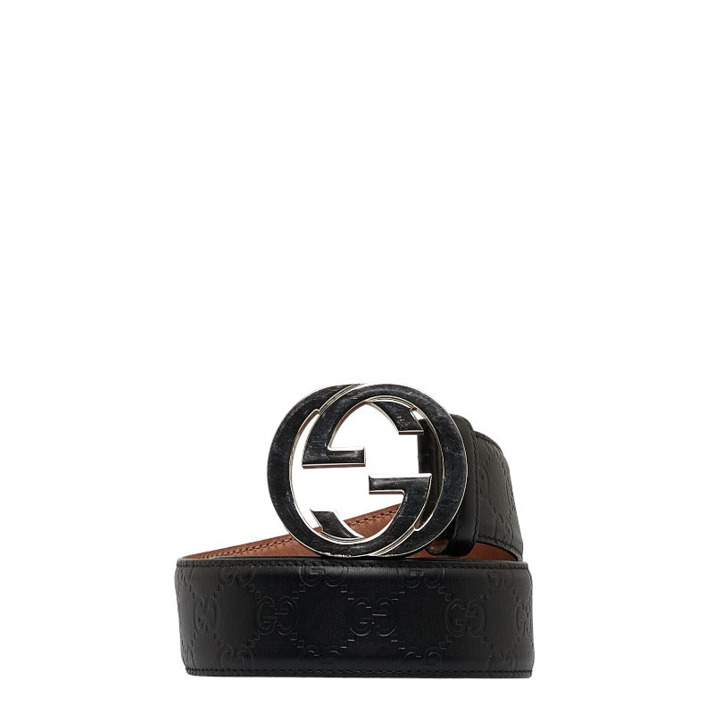 Gucci Interlocking G Guccissima Leather Belt 480199 for Waist Size 82-100cm in Good Condition