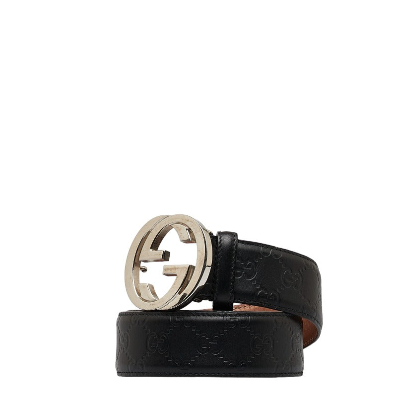 Gucci GG Signature Interlocking G Waist Belt Leather Belt 480199 in Good condition
