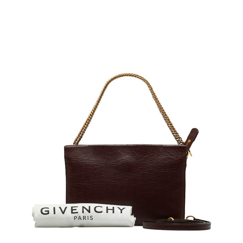 Givenchy Leather Suede 2WAY Handbag Shoulder Bag in Good Condition