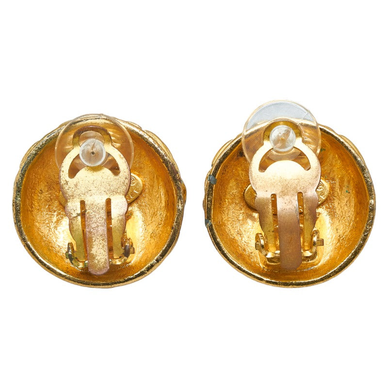 Chanel Coco Mark Matelasse Gold Plated Earrings in Very Good Condition