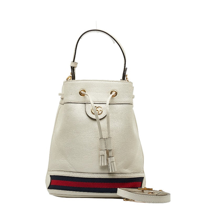 Gucci Ophidia Leather 2WAY Handbag White