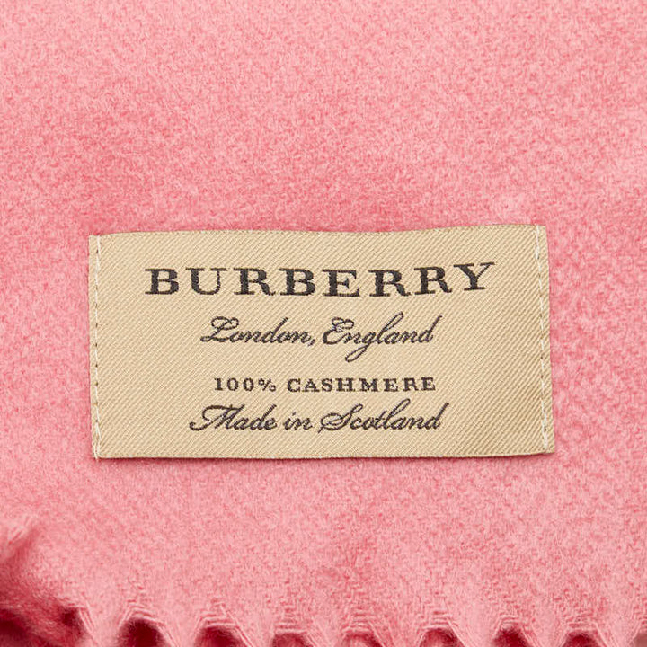 Burberry Cashmere Logo Scarf Pink in Great Condition