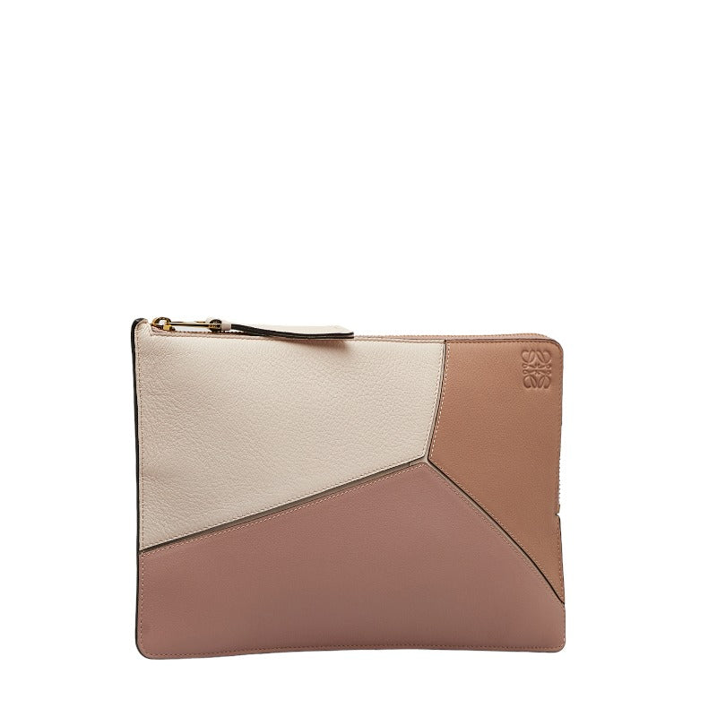 Puzzle Leather Clutch Bag