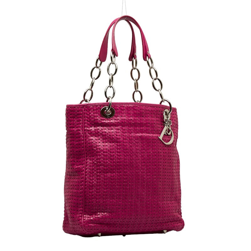 Woven Leather Chain Tote