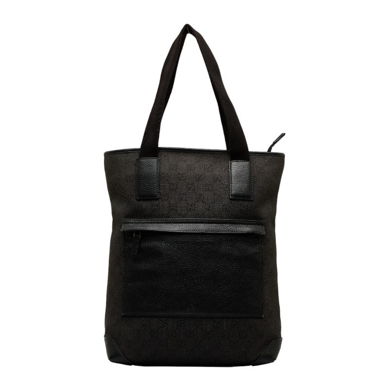 Gucci GG Canvas Leather Tote Bag Black