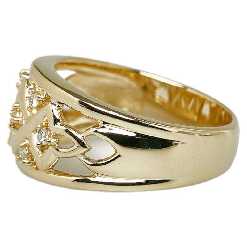 [LuxUness]  K18YG Yellow Gold, 0.10 Diamond Ring for Women, Size 10.5 (Pre-owned) Metal Ring in