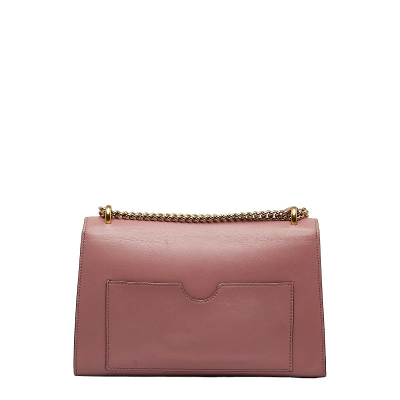 Gucci Padlock Chain Shoulder Bag Pink Leather