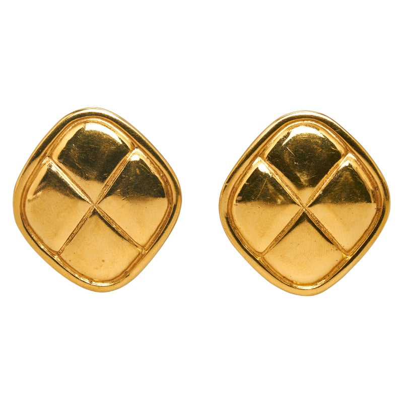 Chanel Matelasse Gold Plated Earrings in Very Good Condition