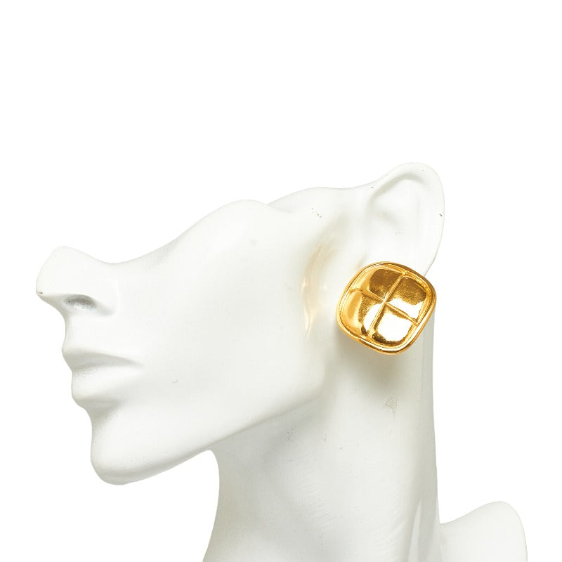 Chanel Matelasse Gold Plated Earrings in Very Good Condition