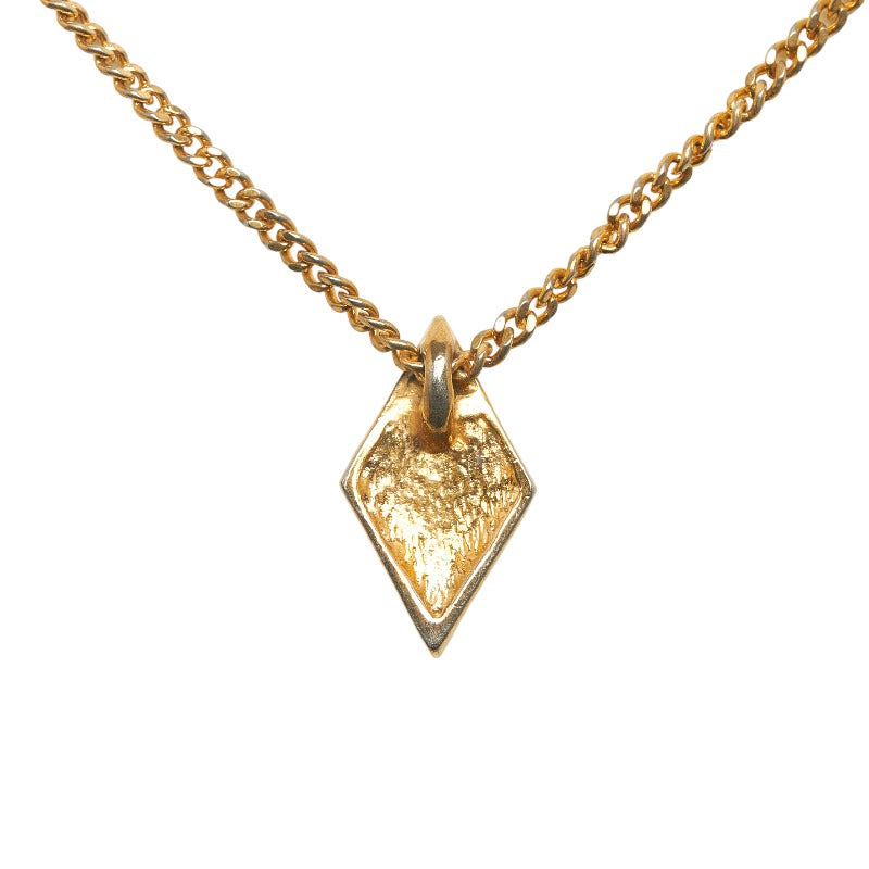 Dior Rhinestone Diamond Pendant Necklace Metal Necklace in Good condition