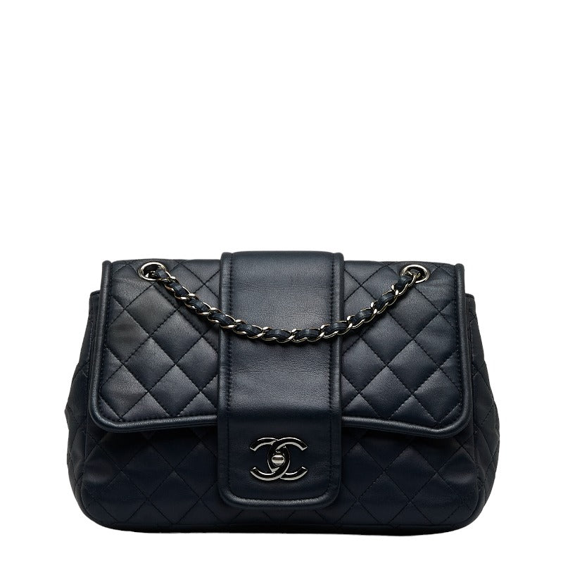 Chanel Leather Matelasse Chain Shoulder Bag Navy in Very Good Condition