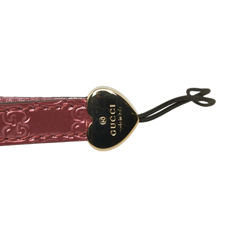 Gucci Guccissima Heart Strap Charm Patent Leather Keychain 282562